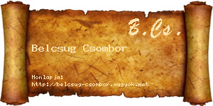 Belcsug Csombor névjegykártya